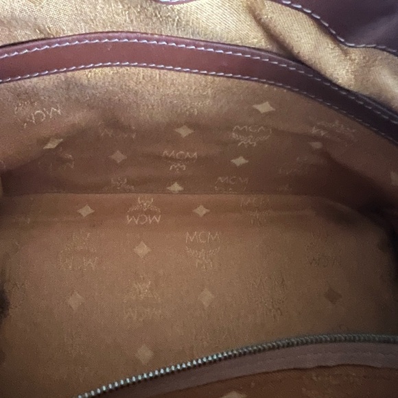 MCM Leather-Trimmed Visetos Boston Tote Bag Authentic EUC  + unbranded dust bag - Picture 14 of 16